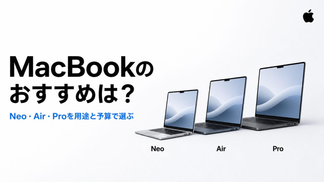 MacBookのおすすめは？Neo・Air・Proを用途と予算で選ぶ