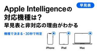 Apple Intelligenceの対応機種は？早見表と非対応の理由がわかる